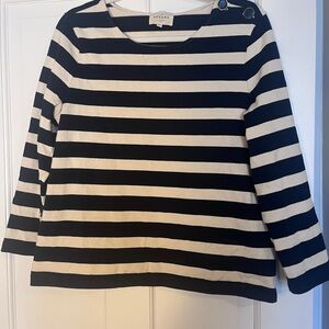 Sezane Navy and White Striped Top